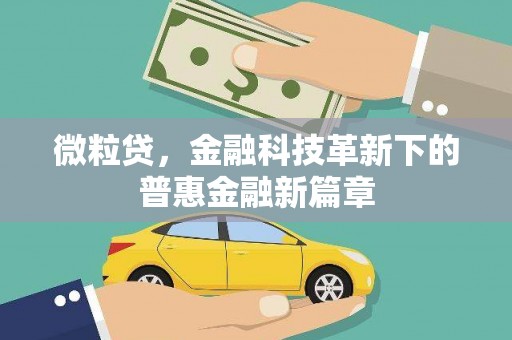 沂源微粒贷，金融科技革新下的普惠金融新篇章