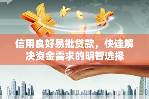 沂源信用良好易批贷款，快速解决资金需求的明智选择