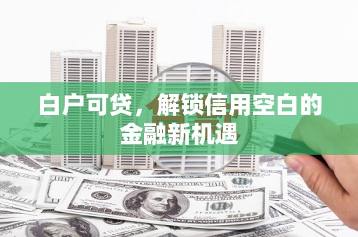沂源白户可贷，解锁信用空白的金融新机遇
