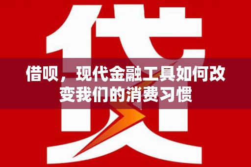 沂源借呗，现代金融工具如何改变我们的消费习惯