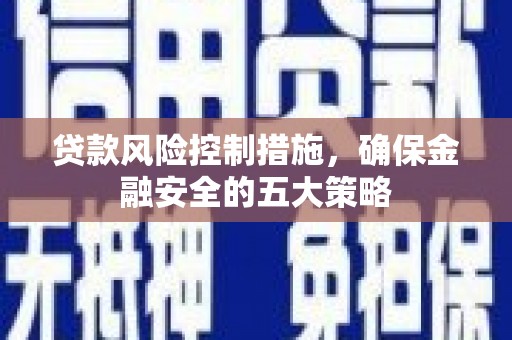 沂源贷款风险控制措施，确保金融安全的五大策略
