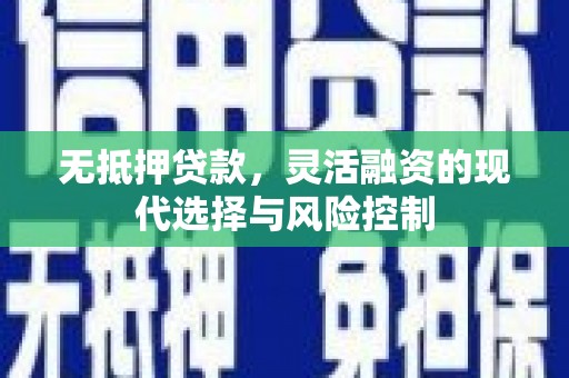 沂源无抵押贷款，灵活融资的现代选择与风险控制