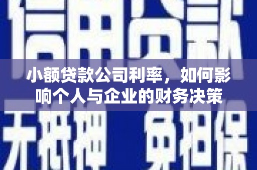 沂源小额贷款公司利率，如何影响个人与企业的财务决策