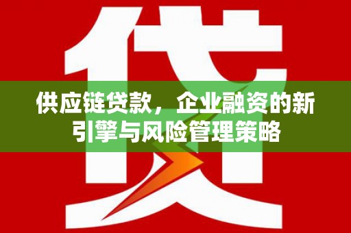 沂源供应链贷款，企业融资的新引擎与风险管理策略